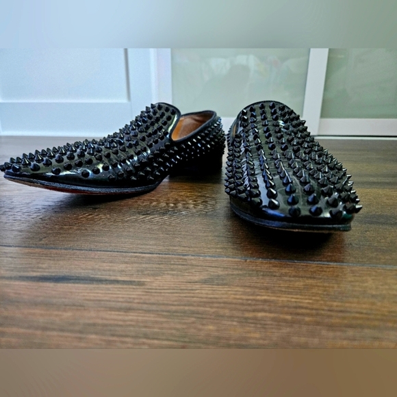 Louboutin Men\'s Black Dandelion Spikes Flat Patent - Size 45 US 11 main image 8